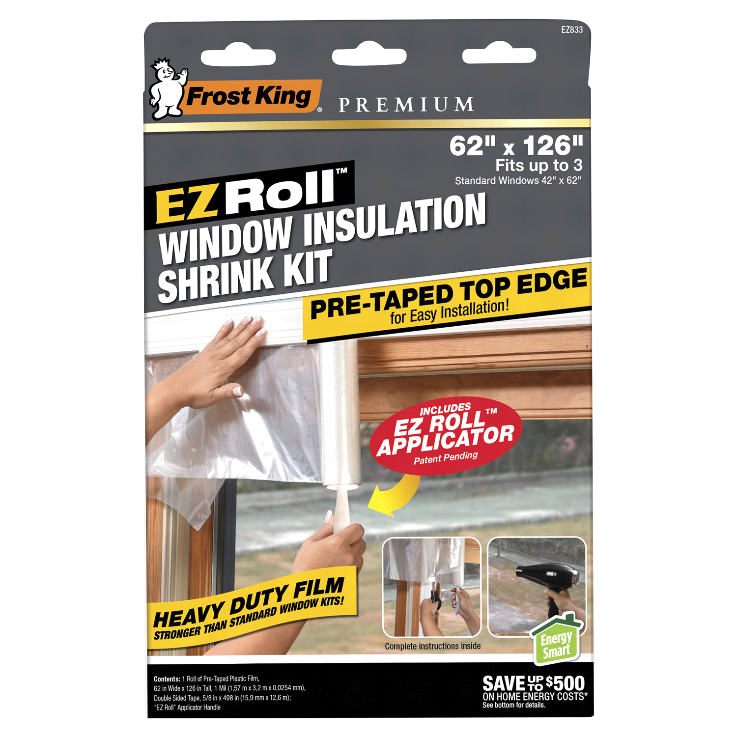 slide 1 of 2, Frost King #EZ On Shrink Window Insulation Kit., 8336 rolls