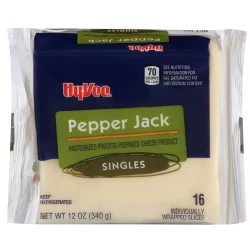 Hy-vee Pepper Jack Pasteurized Process Prepared Cheese Product Singles
