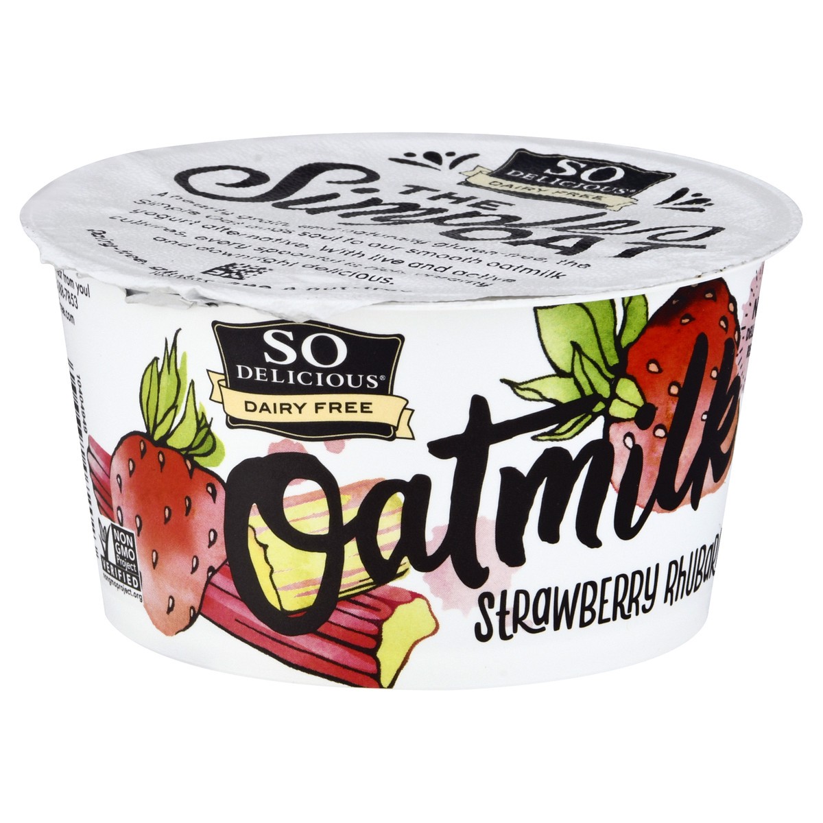 slide 7 of 10, So Delicious Dairy Free Oat Milk Yogurt Alternative, Strawberry Rhubarb, Vegan, 5.3 oz., 5.3 oz