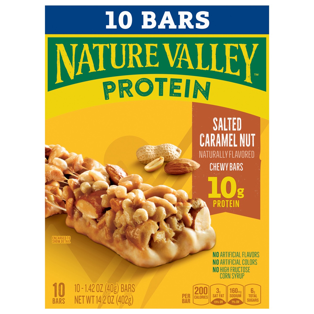 slide 1 of 17, Nature Valley Protein Granola Bars, Salted Caramel Nut, Snack Bars, 10 ct, 14.2 OZ, 10 ct