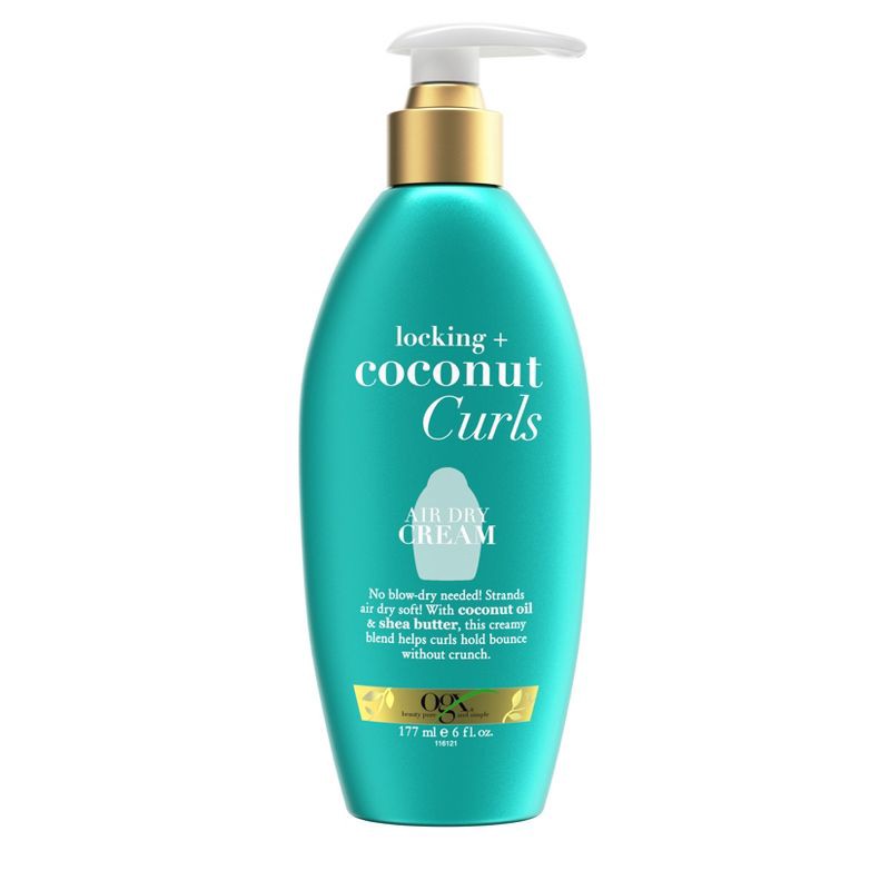 slide 1 of 6, OGX Locking + Coconut Curls Air Dry Cream - 6 fl oz, 6 fl oz