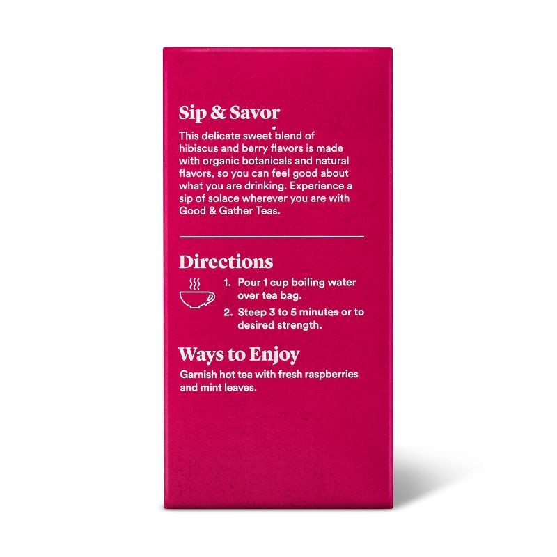 slide 4 of 4, Organic Raspberry Hibiscus Tea - 20ct - Good & Gather™, 20 ct