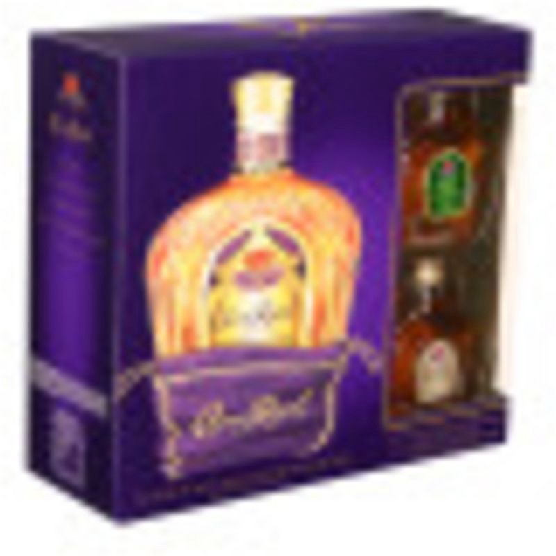 slide 3 of 3, Crown Royal Fine De Luxe Canadian Whisky Holiday Gift Set - 750ml Bottle with Rocks Glasses, 750 ml