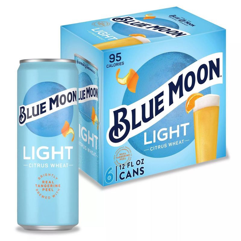 slide 1 of 9, Blue Moon Light - 12pk/12 fl oz Slim Cans, 12 ct; 12 fl oz