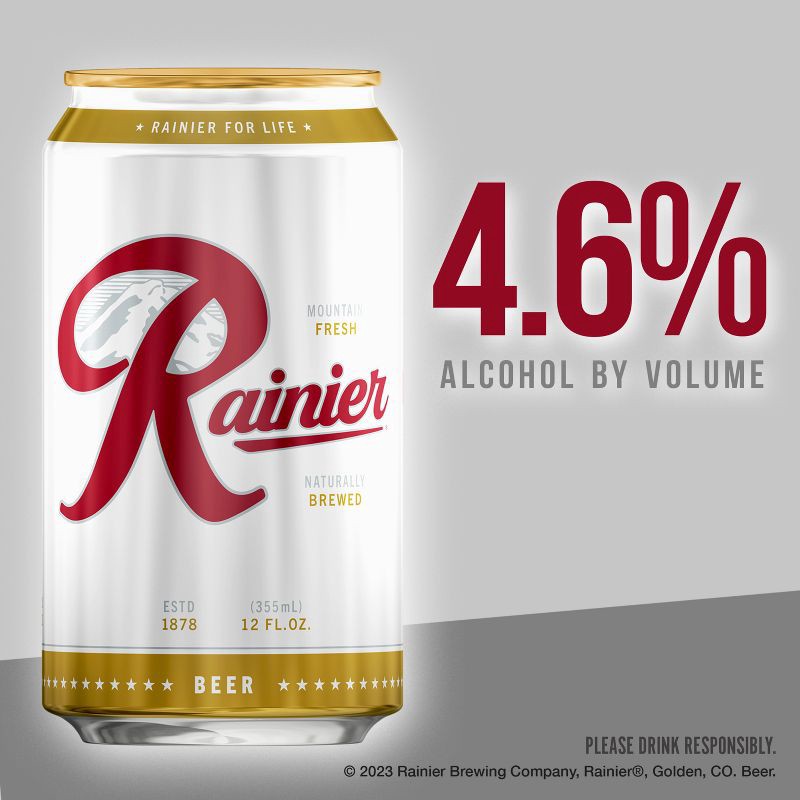 slide 3 of 8, Rainier Beer - 6pk/16 fl oz Cans, 6 ct; 16 fl oz
