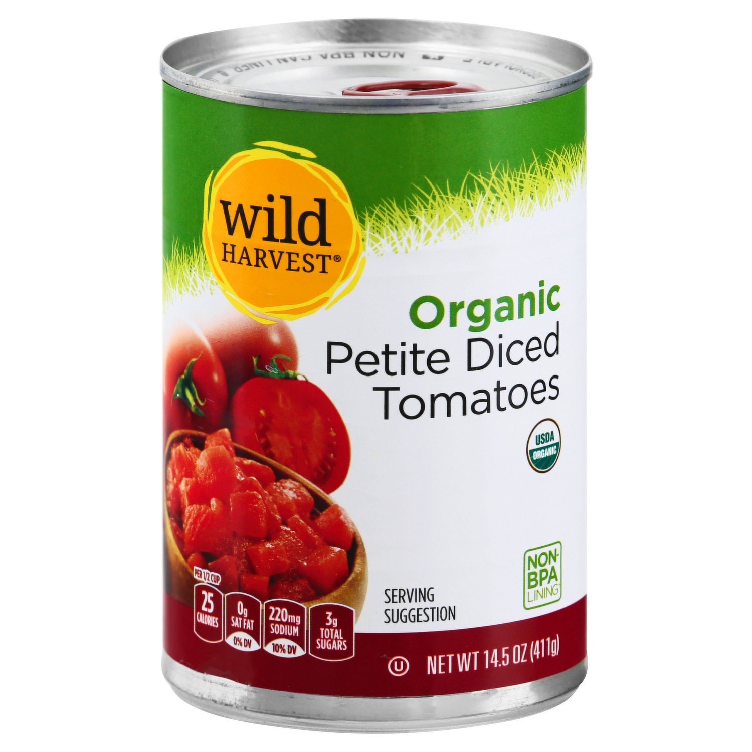 slide 1 of 1, Wild Harvest Organic Diced Tomatoes, 14.5 oz