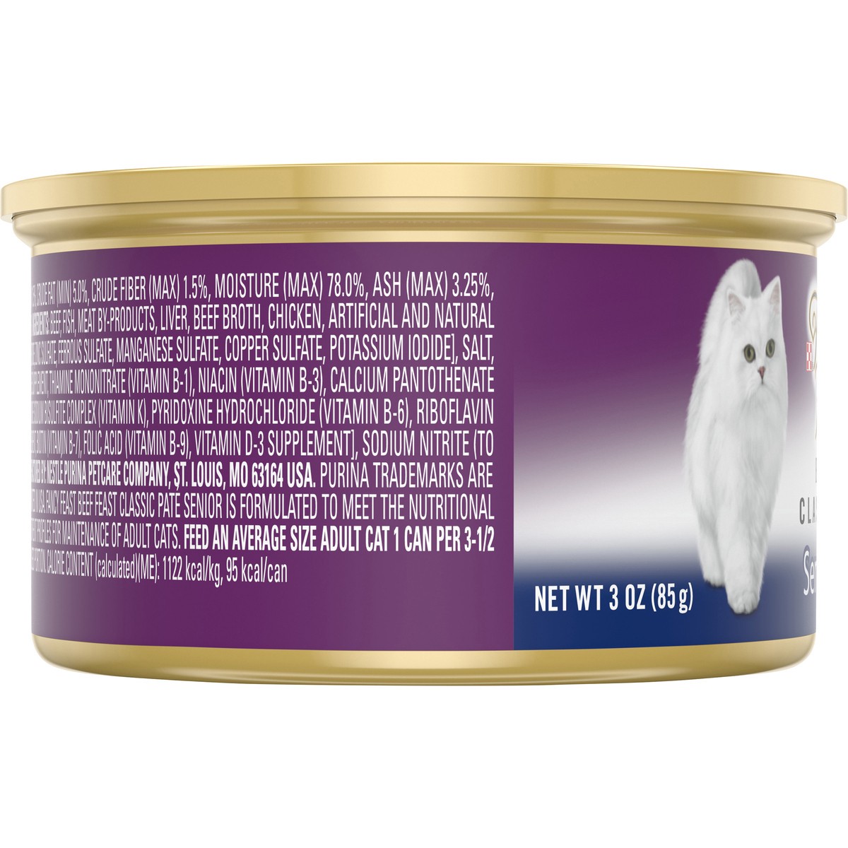 slide 7 of 15, Fancy Feast Purina Fancy Feast High Protein Senior Pate Wet Cat Food, Beef Feast Senior 7+, 3 oz