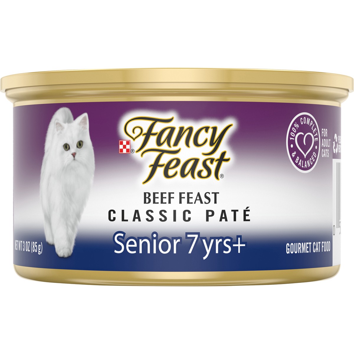 slide 8 of 15, Fancy Feast Purina Fancy Feast High Protein Senior Pate Wet Cat Food, Beef Feast Senior 7+, 3 oz