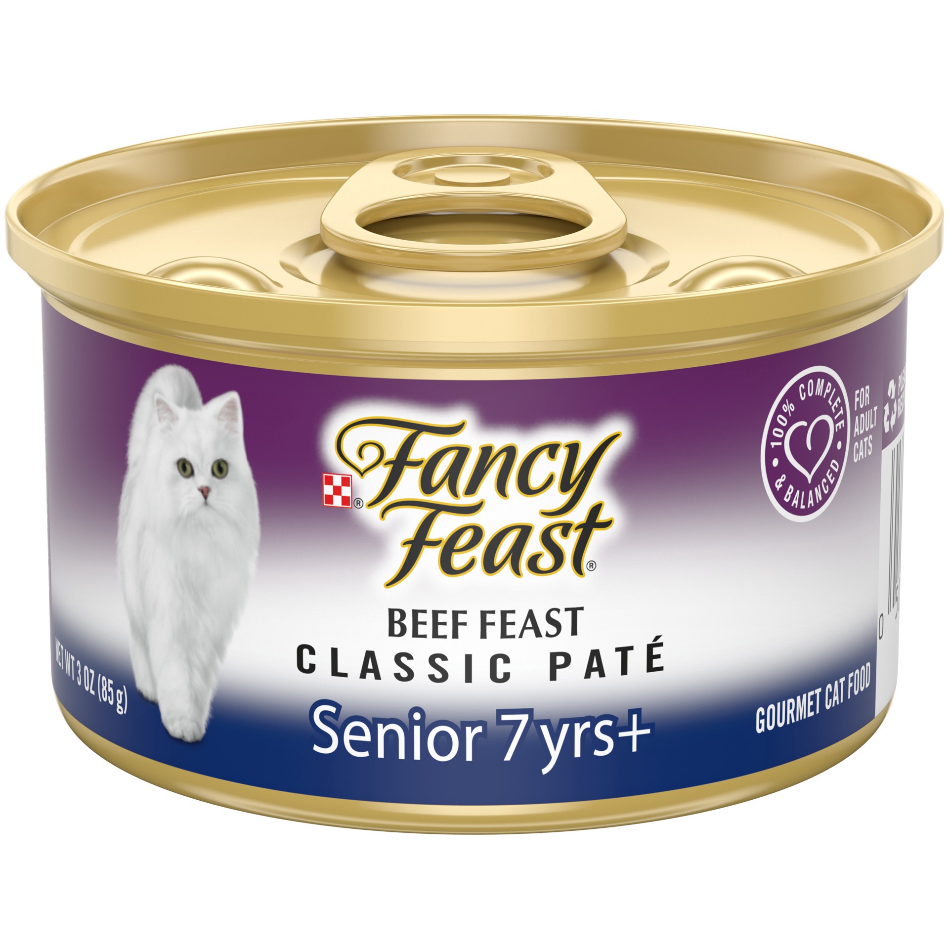 slide 1 of 15, Fancy Feast Purina Fancy Feast High Protein Senior Pate Wet Cat Food, Beef Feast Senior 7+, 3 oz