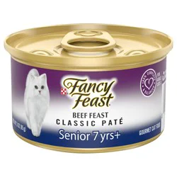 Purina Fancy Feast High Protein Senior Pate Wet Cat Food, Beef Feast Senior 7+