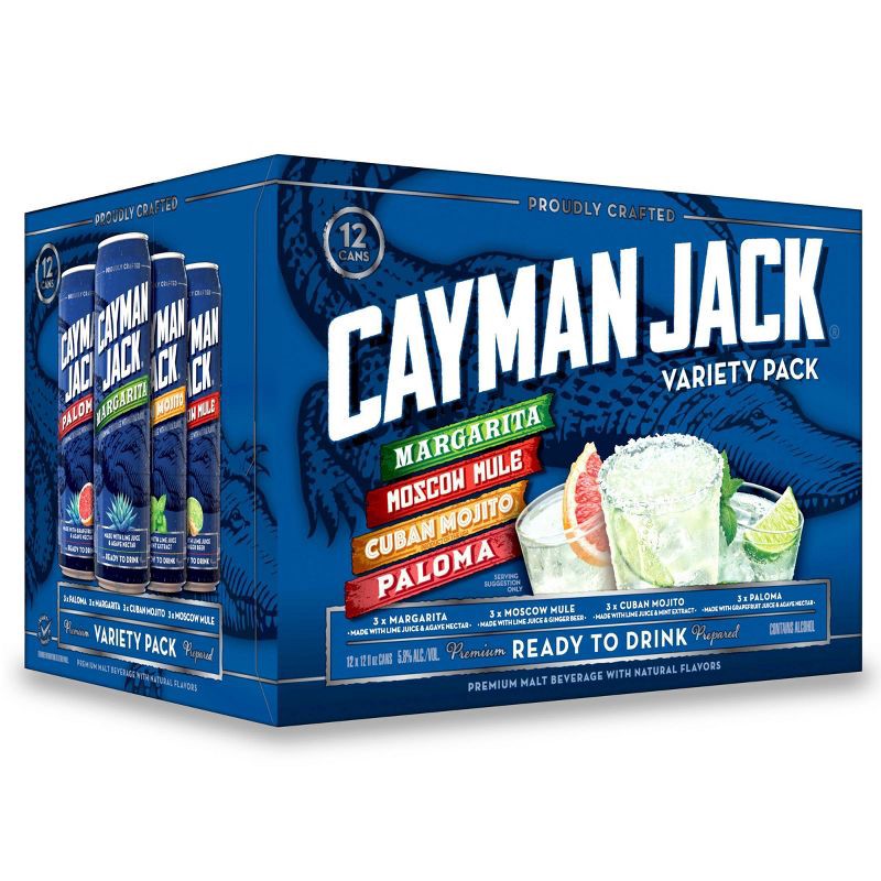 slide 1 of 16, Cayman Jack Cocktails Variety Pack - 12pk/12 fl oz Cans, 12 ct; 12 fl oz