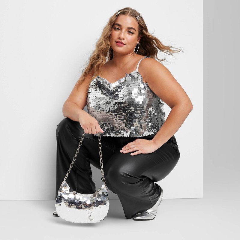 slide 4 of 18, Trio Imitation Rhodium with Glass Crystal Rhinestone Hoop Stud Earring Set 3pc - Wild Fable™ White Crystal: Sparkly Hoops, Nickel-Free Metal, 3 ct