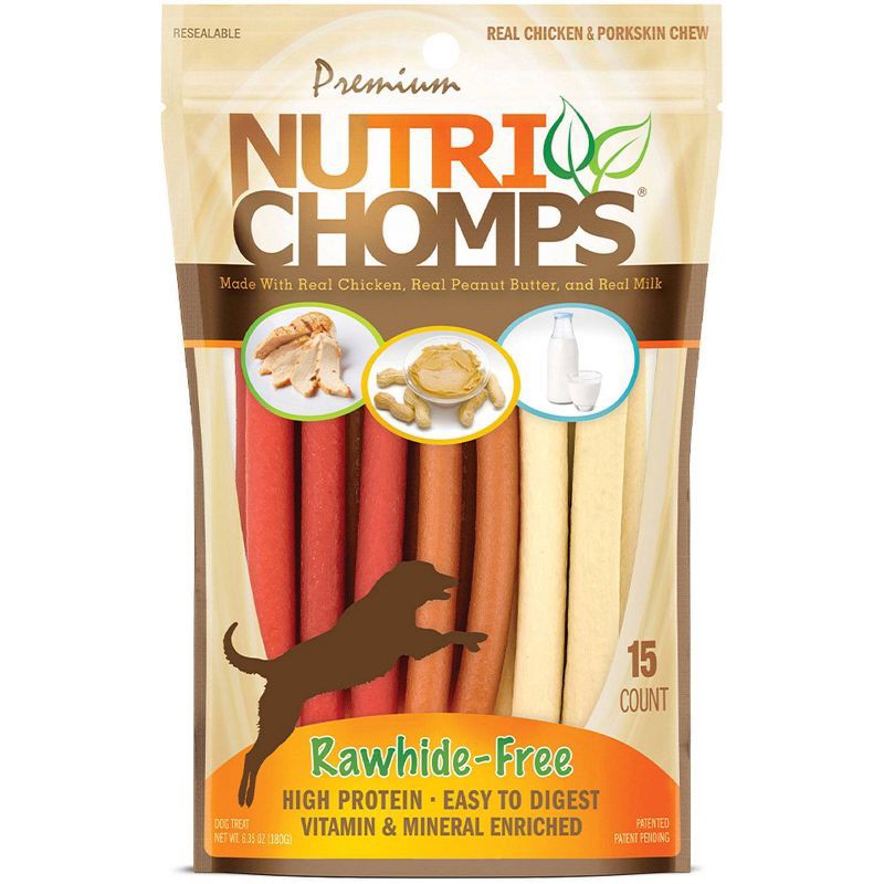 slide 1 of 8, Nutri Chomps Assorted Flavor Mini Pork Twist Dog Treats - 15ct/6.35oz, 15 ct, 6.35 oz