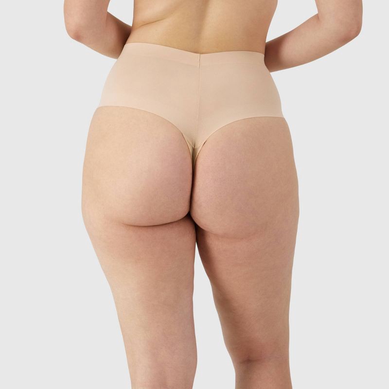 slide 8 of 11, Maidenform Women's Shapewear 2pk Light Shaping Thong SES080 - Black/Beige S: Medium Control, Tummy & Hip Slimming, 2 ct