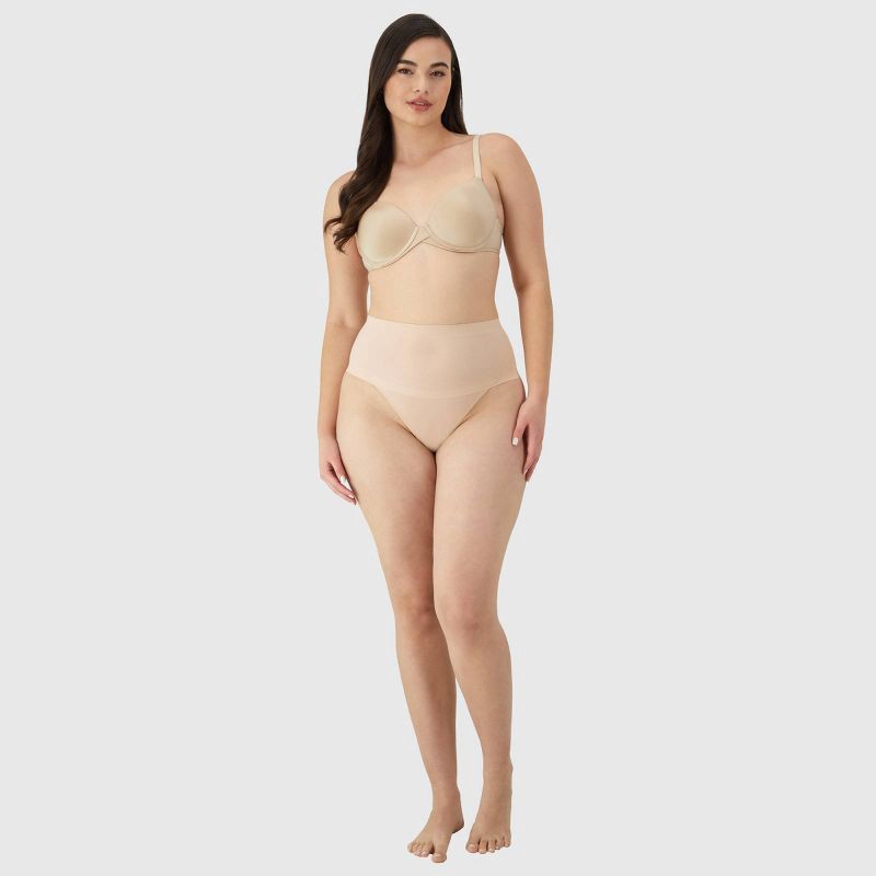 slide 10 of 11, Maidenform Women's Shapewear 2pk Light Shaping Thong SES080 - Black/Beige M: Medium Control Top, Tummy & Hip Slimming, 2 ct