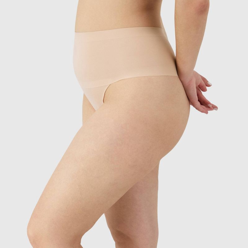 slide 6 of 11, Maidenform Women's Shapewear 2pk Light Shaping Thong SES080 - Black/Beige XXL: Medium Control, Tummy & Hip Slimming, Light Compression, 2 ct