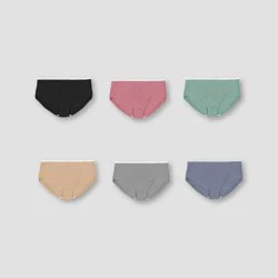 Hanes Women's 6pk Cotton Ribbed Heather Brief Underwear - Colors May Vary 8
