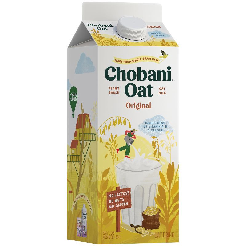 slide 2 of 8, Chobani Plain Plant-Based Oatmilk - 52 fl oz, 52 fl oz
