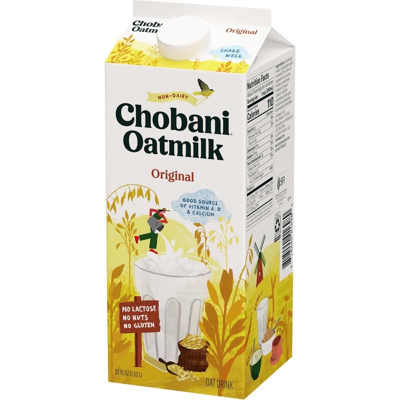 slide 8 of 8, Chobani Plain Plant-Based Oatmilk - 52 fl oz, 52 fl oz