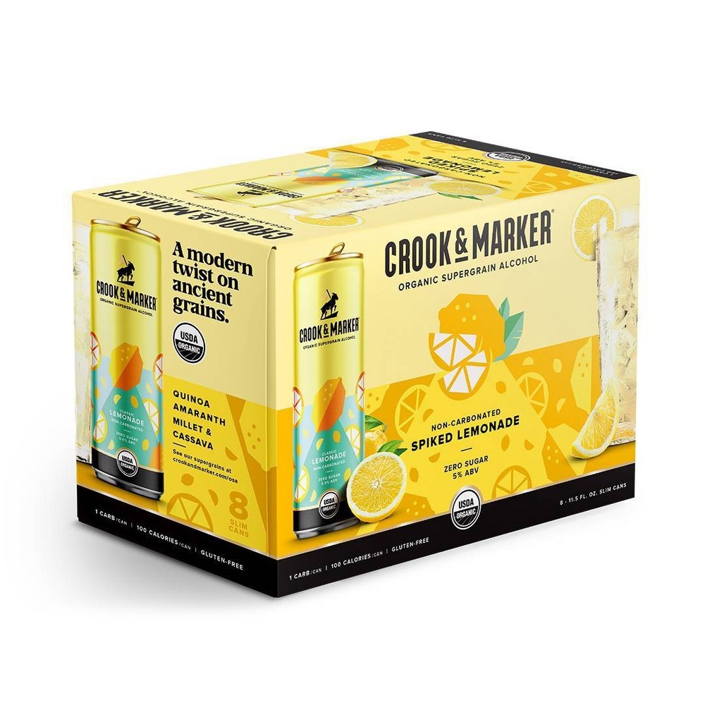 slide 2 of 4, Crook & Marker Spiked Lemonade - 8pk/11.5 fl oz Cans, 8 ct, 11.5 fl oz