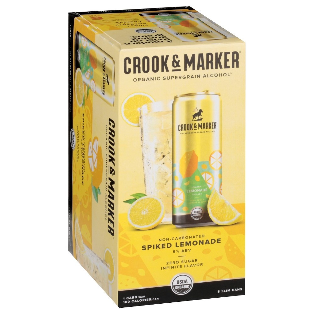 slide 3 of 3, Crook & Marker Spiked Lemonade, 8 ct, 11.5 fl oz