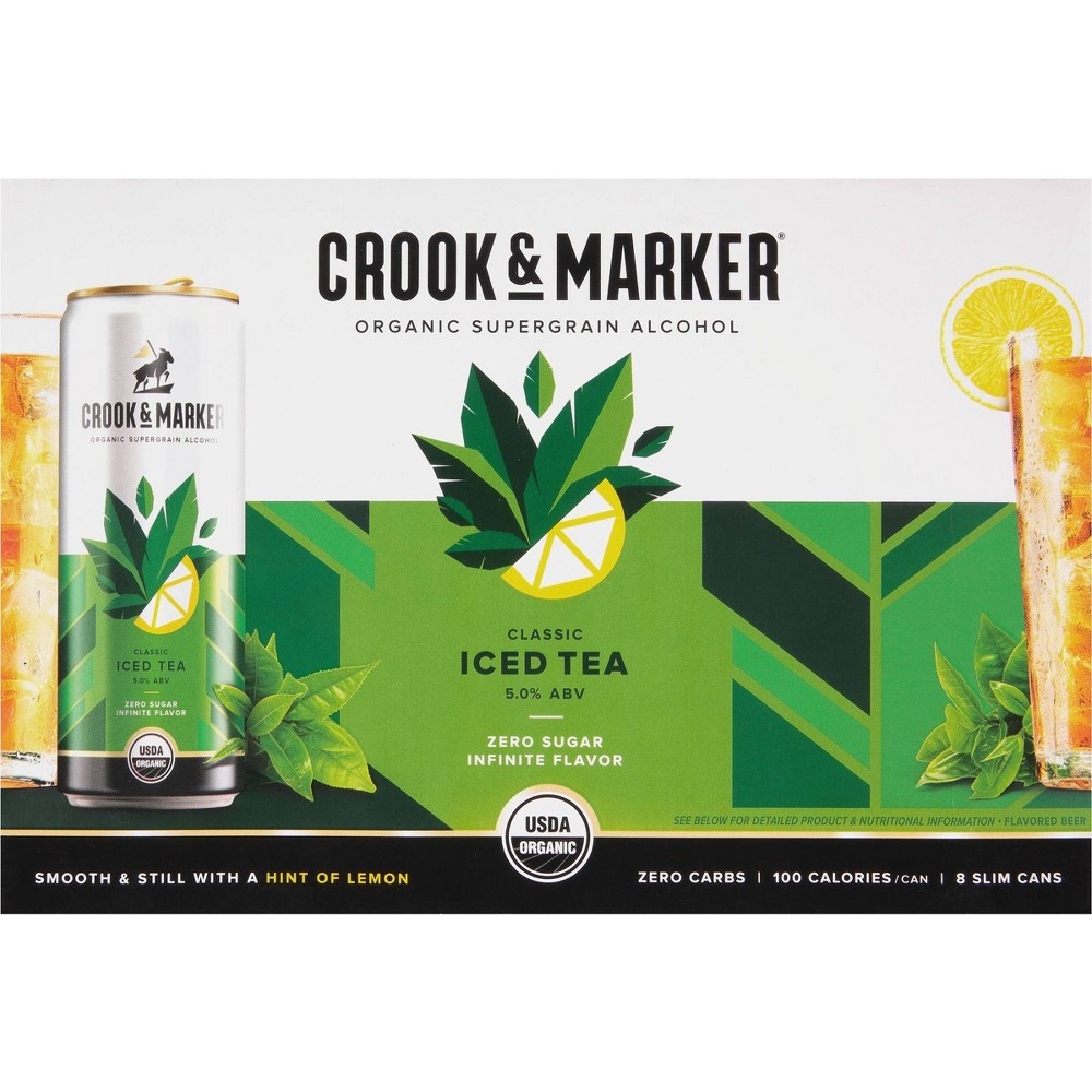 slide 3 of 4, Crook & Marker Spiked Classic Iced Tea, 8 ct, 11.5 fl oz