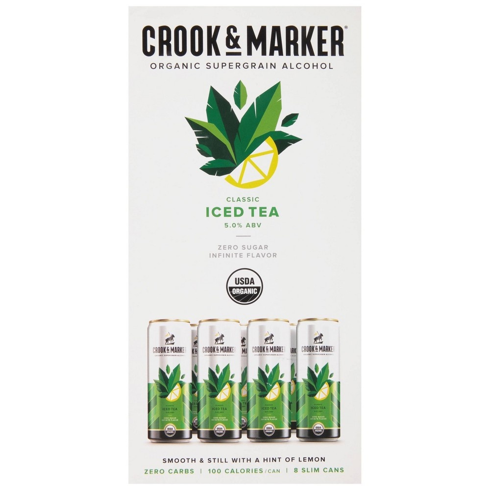 slide 4 of 4, Crook & Marker Spiked Classic Iced Tea, 8 ct, 11.5 fl oz