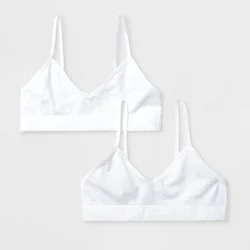 Girls' 2pk Seamless Bra - Cat & Jack™ White M