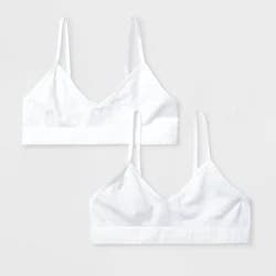 Girls' 2pk Seamless Bra - Cat & Jack™ White M