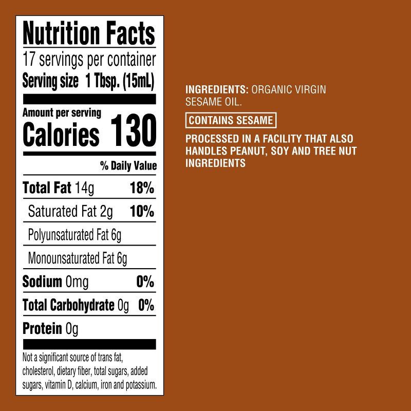 slide 5 of 5, Organic Virgin Sesame Oil - 8.45oz - Good & Gather™, 8.45 oz