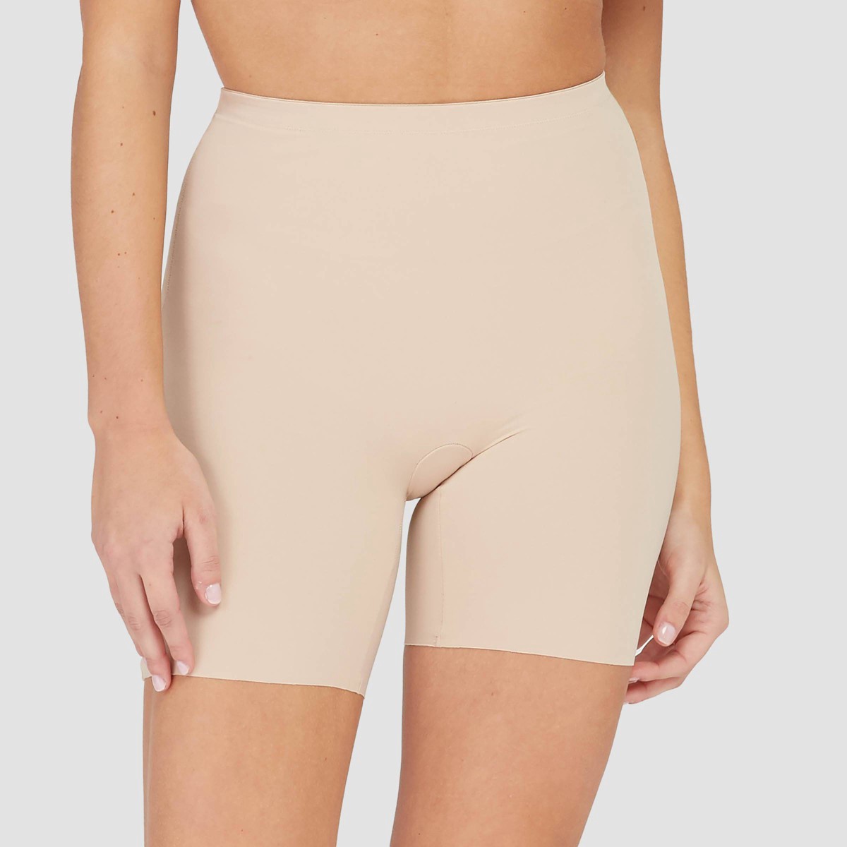 slide 1 of 4, ASSETS by SPANX Women's Thintuition Shaping Mid-Thigh Slimmer - Beige XL, 1 ct