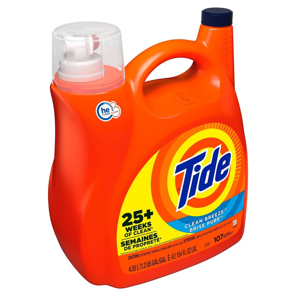 slide 4 of 5, Tide Clean Breeze Liquid Laundry Detergent, 154 fl oz