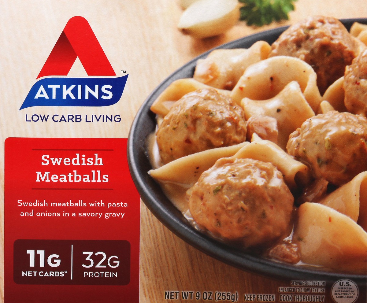 slide 3 of 13, Atkins Swedish Meatballs, 9 oz