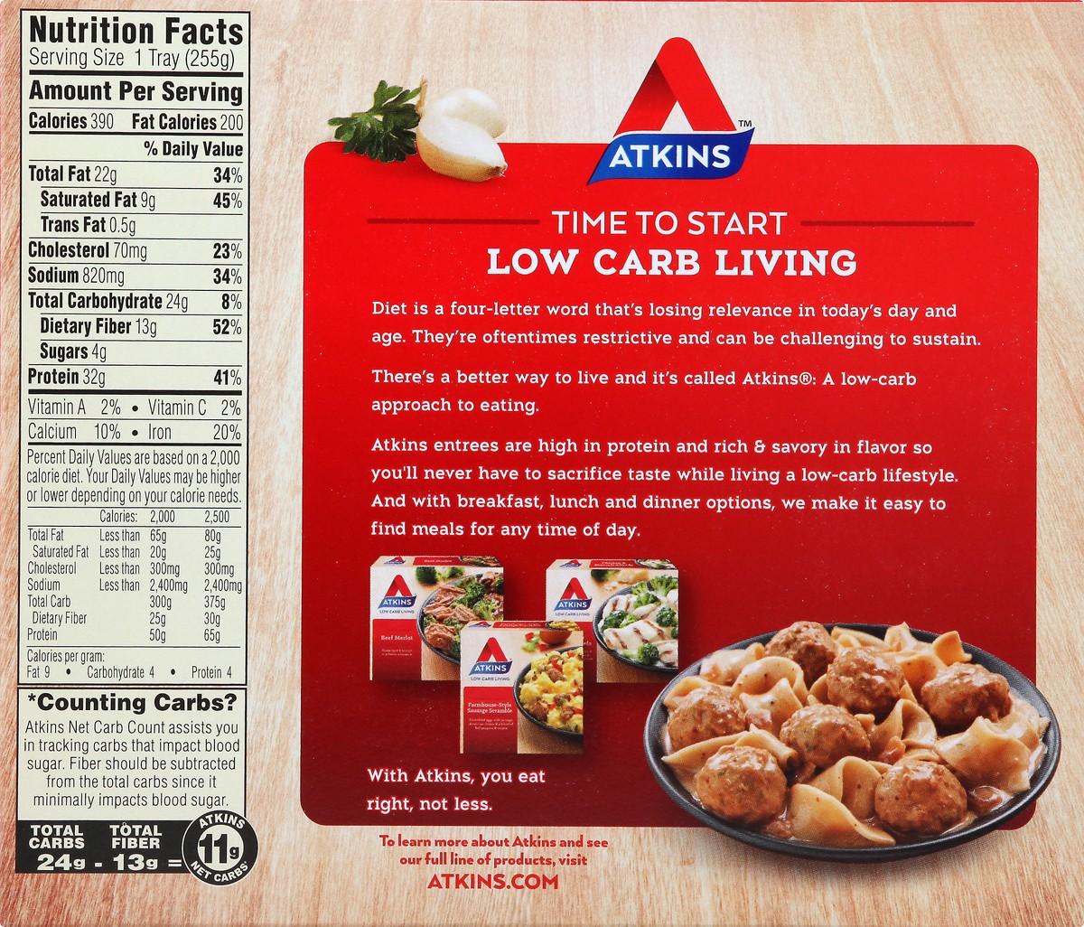 slide 9 of 13, Atkins Swedish Meatballs, 9 oz