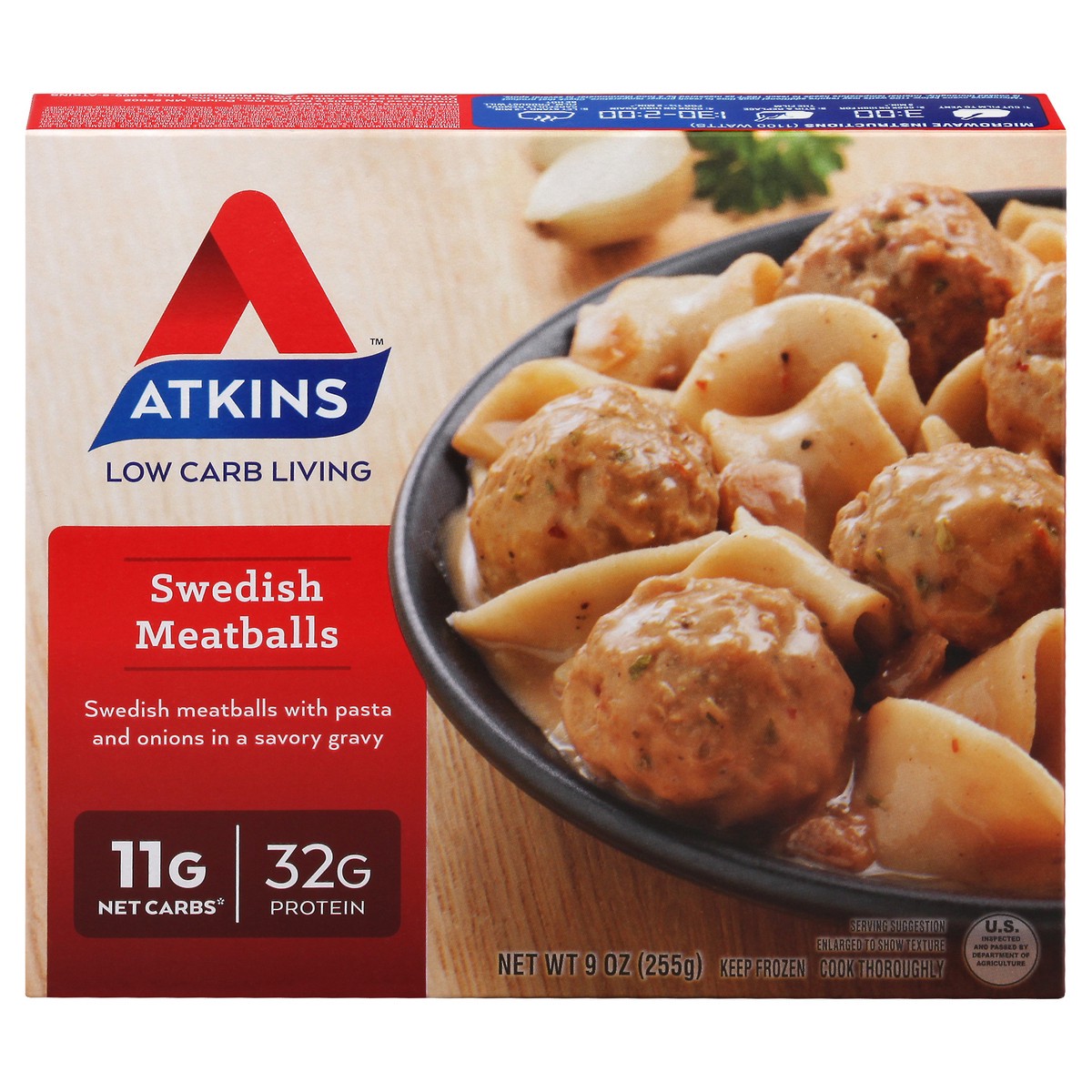 slide 1 of 13, Atkins Swedish Meatballs, 9 oz