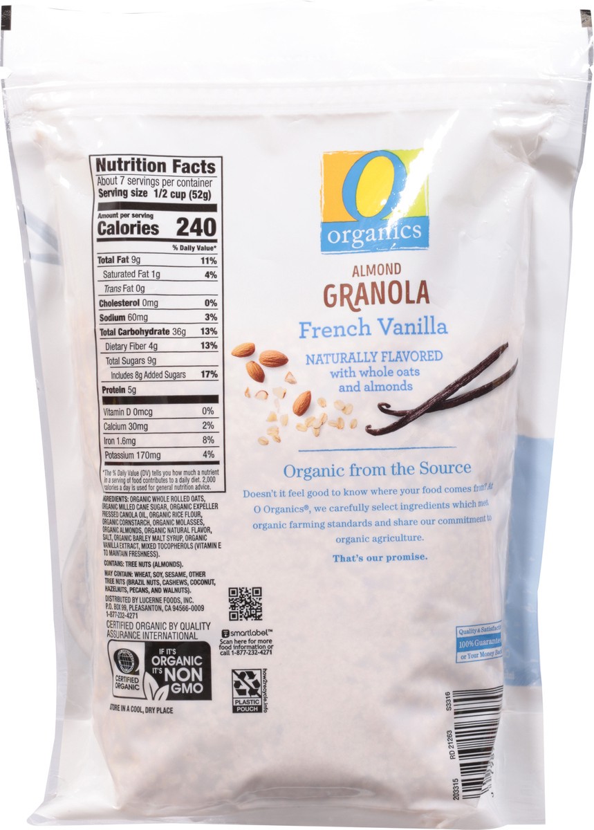 slide 5 of 9, O Organics French Vanilla Flavored Almond Granola, 13 oz