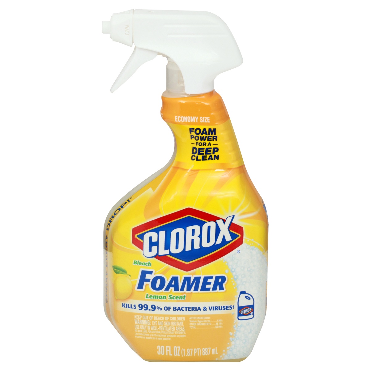 slide 1 of 1, Clorox Bleach Foamer Lemon Scent, 30 oz