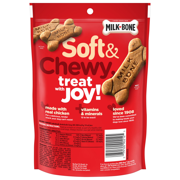 slide 6 of 19, Milk-Bone Soft and Chewy Dog Treats, Chicken Recipe With Chicken Breast, 5.6oz bag, 5.6 oz