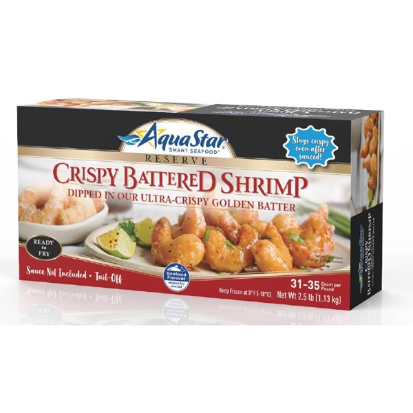 slide 1 of 1, Aqua Star Crispy Battered Shrimp 31/35, 2.5 lb