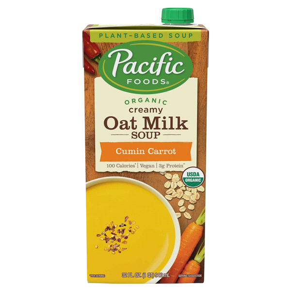 slide 1 of 1, Pacific Foods Organic Creamy Cumin Carrot Oat Milk Soup Carton, 1 ct