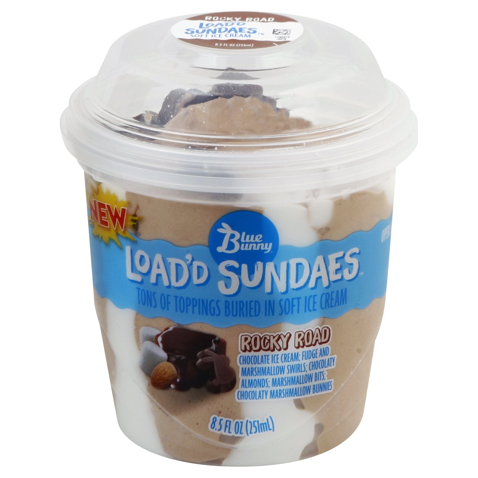 slide 1 of 6, Blue Bunny Rocky Road Loadd Sundae, 8.5 fl oz