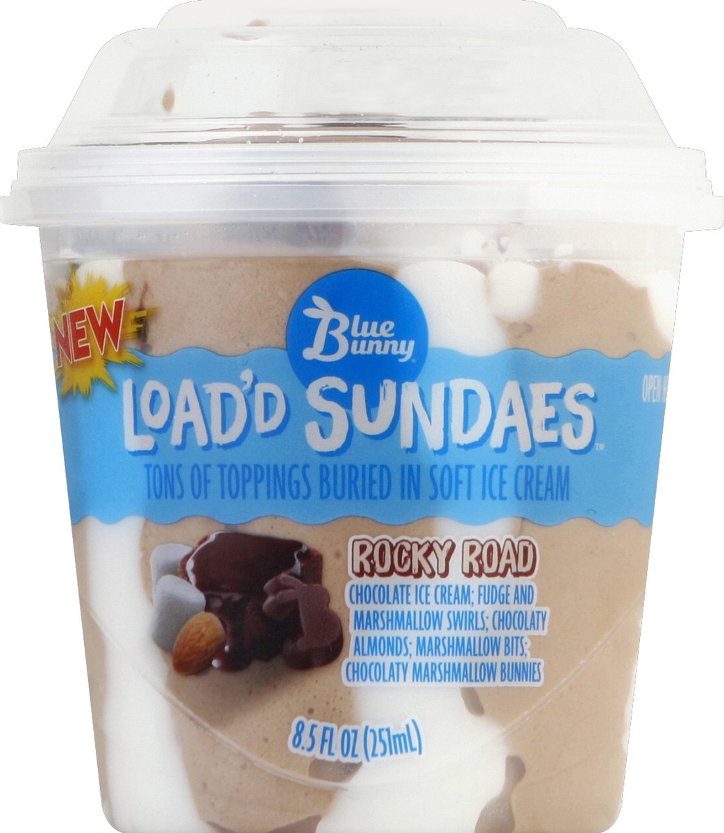 slide 1 of 6, Blue Bunny Rocky Road Load'D Sundae Cup, 8.5 fl oz