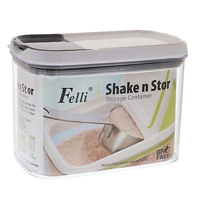 slide 1 of 1, Felli Shake nStor Clear StorageCanister, 1.1 qt