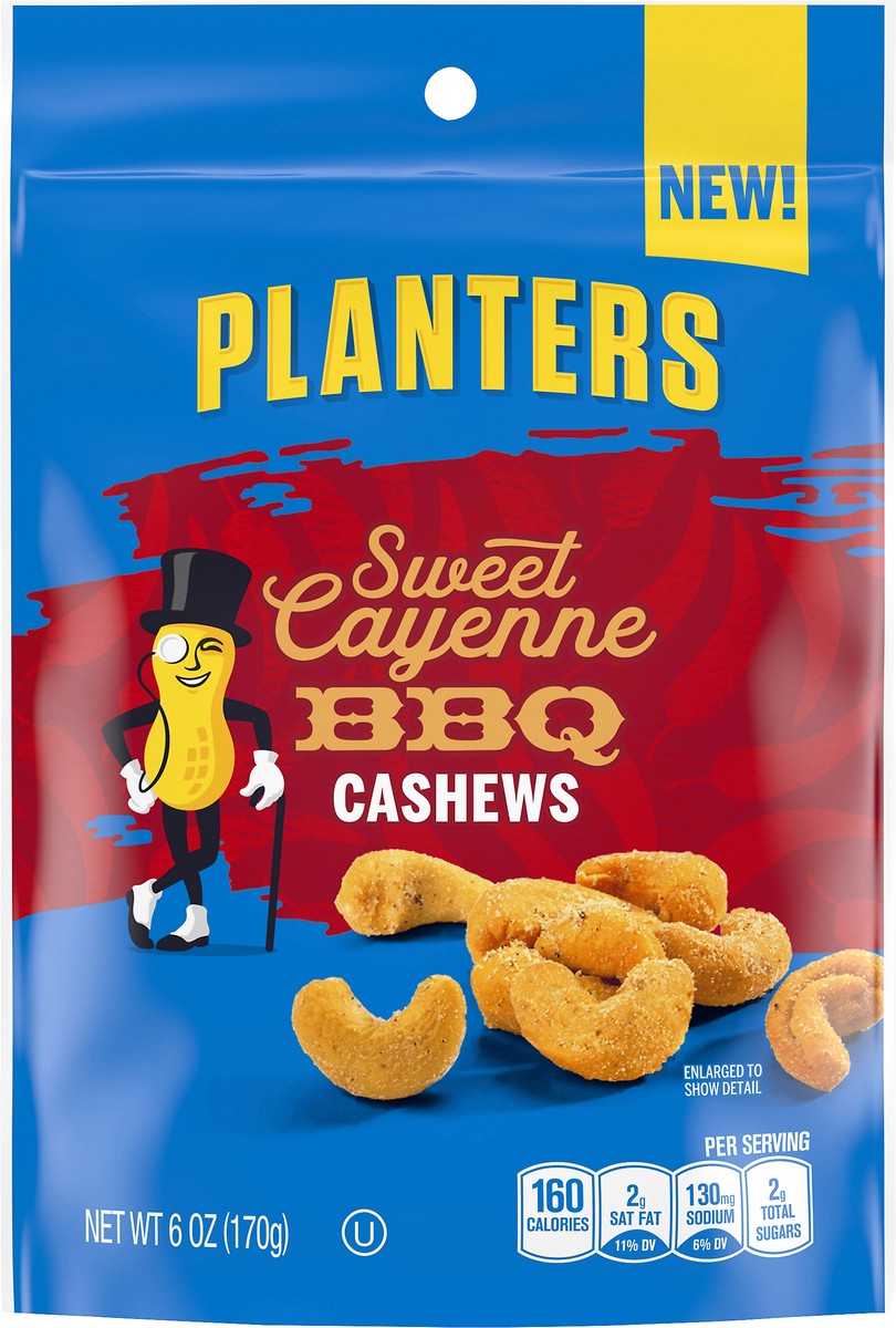 slide 9 of 10, Planters Sweet Cayenne BBQ Cashews, 6 oz Bag, 