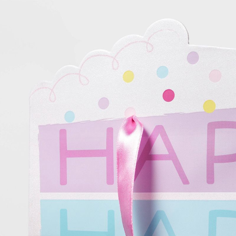 slide 3 of 3, Cake Piece Medium Gift Bag - Spritz™: Multicolor Birthday Gift Bag, Food Pattern, 12.75" x 10" x 5", 1 ct