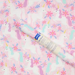 96"x30" Unicorns Birthday Gift Wrapping Paper Purple - Spritz™