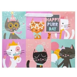 Cat Print Medium Bag - Spritz