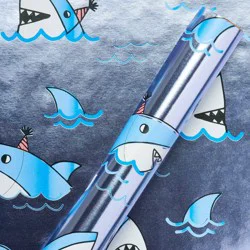 20 Sq Ft Sharks with Hats Kids'' Wrapping Paper - Spritz™