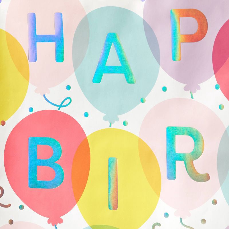 slide 3 of 3, "Happy Birthday" Balloon Square Gift Bag - Spritz™, 1 ct