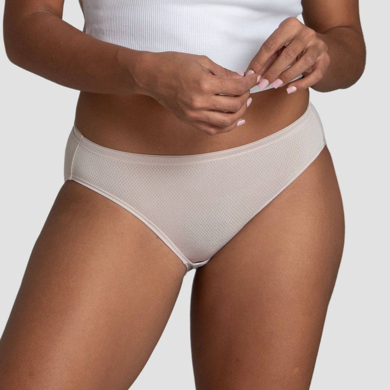 slide 2 of 5, Fruit of the Loom Women's 6pk Breathable Micro-Mesh Bikini Underwear - Colors May Vary 6: Moisture Wicking, Lightweight, Tagless, Mid Rise, 6 ct